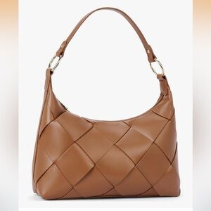 Tan Woven Shoulder Bag